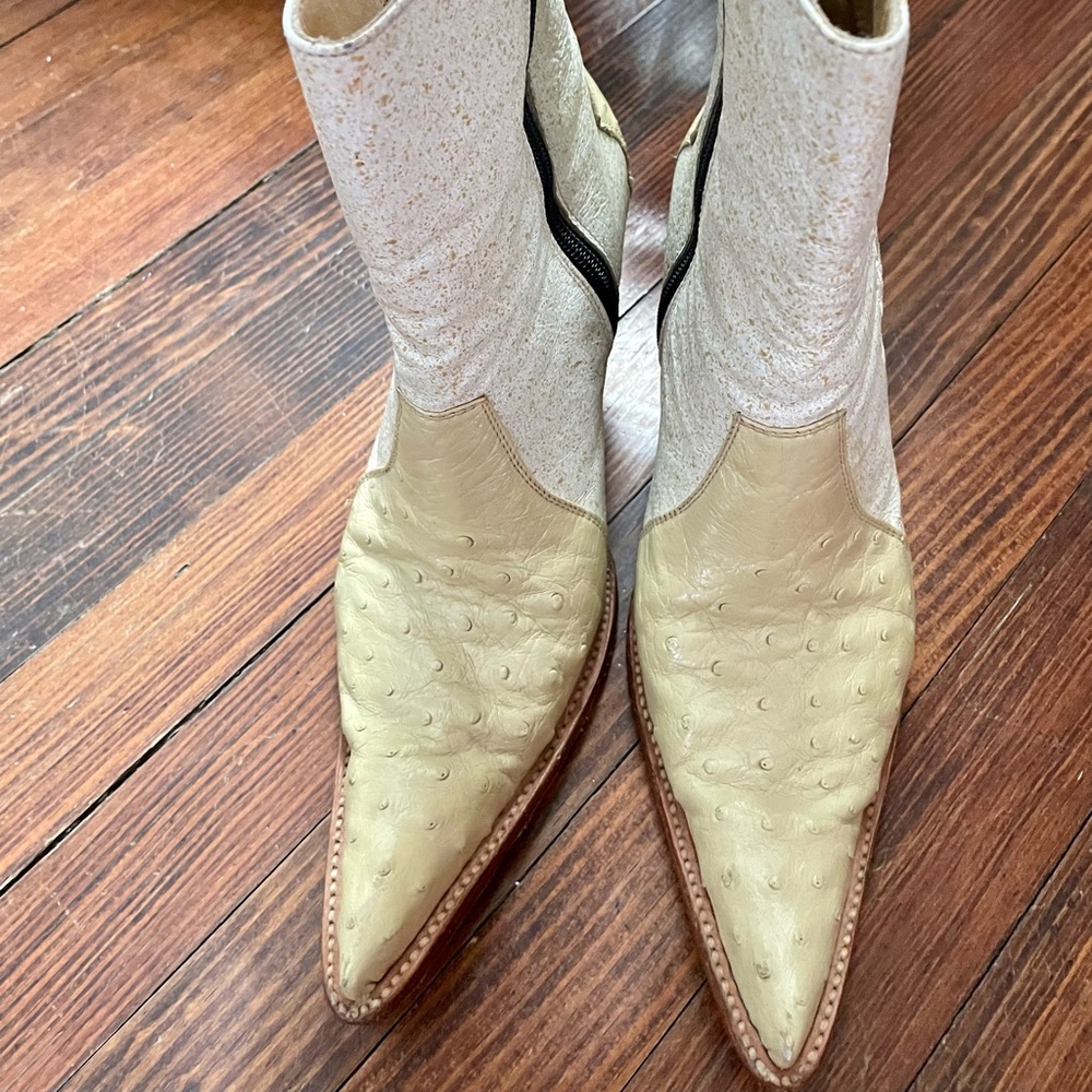 Italian Ostrich leather boots